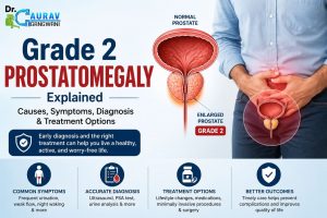 banner showing pain in Grade 2 enlarge prostrate