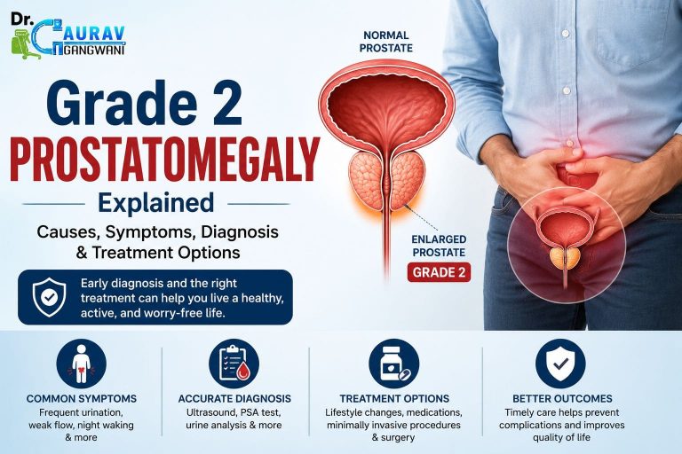 banner showing pain in Grade 2 enlarge prostrate